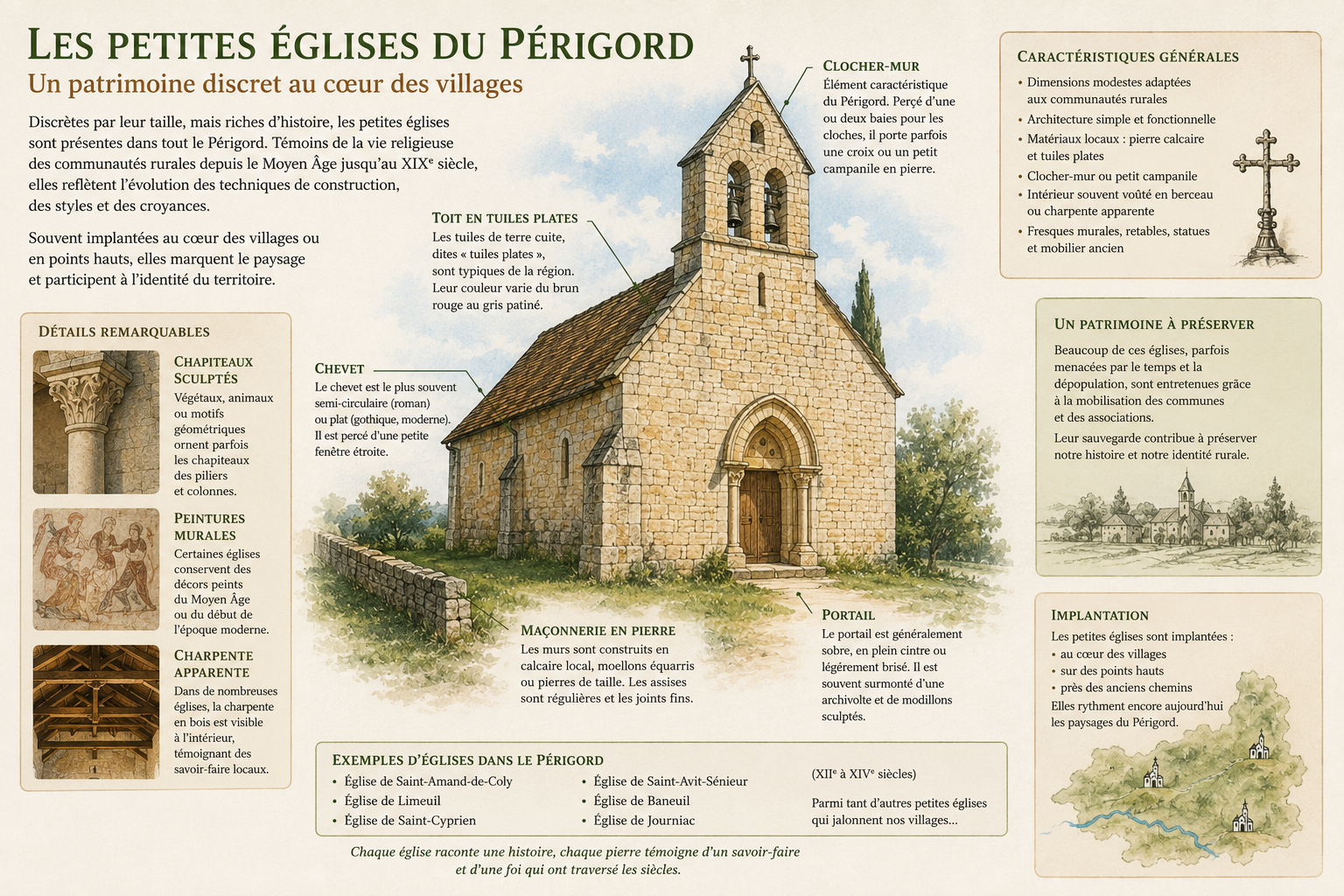 Illustration des Eglises en Périgord